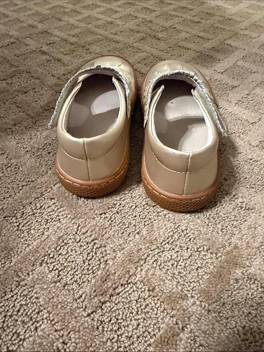 Livie & Luca Metallic Gold Mary Jane Shoes with Fringe Strap